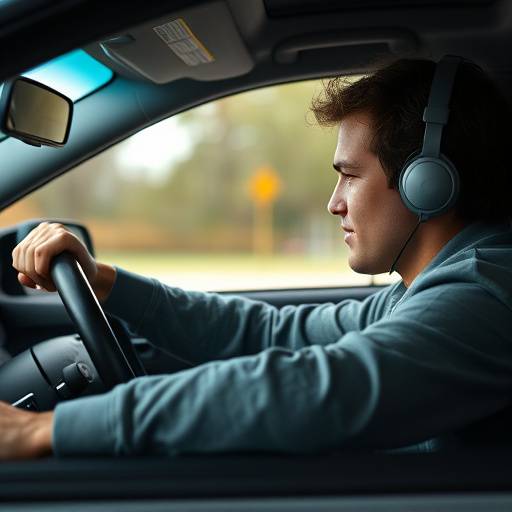 Student focused while driving