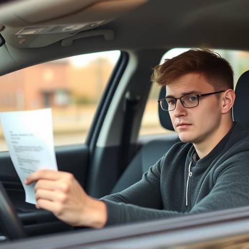 Student taking a driving test